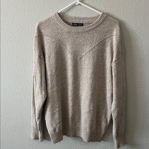 SHEIN Women's Beige Crewneck Sweater